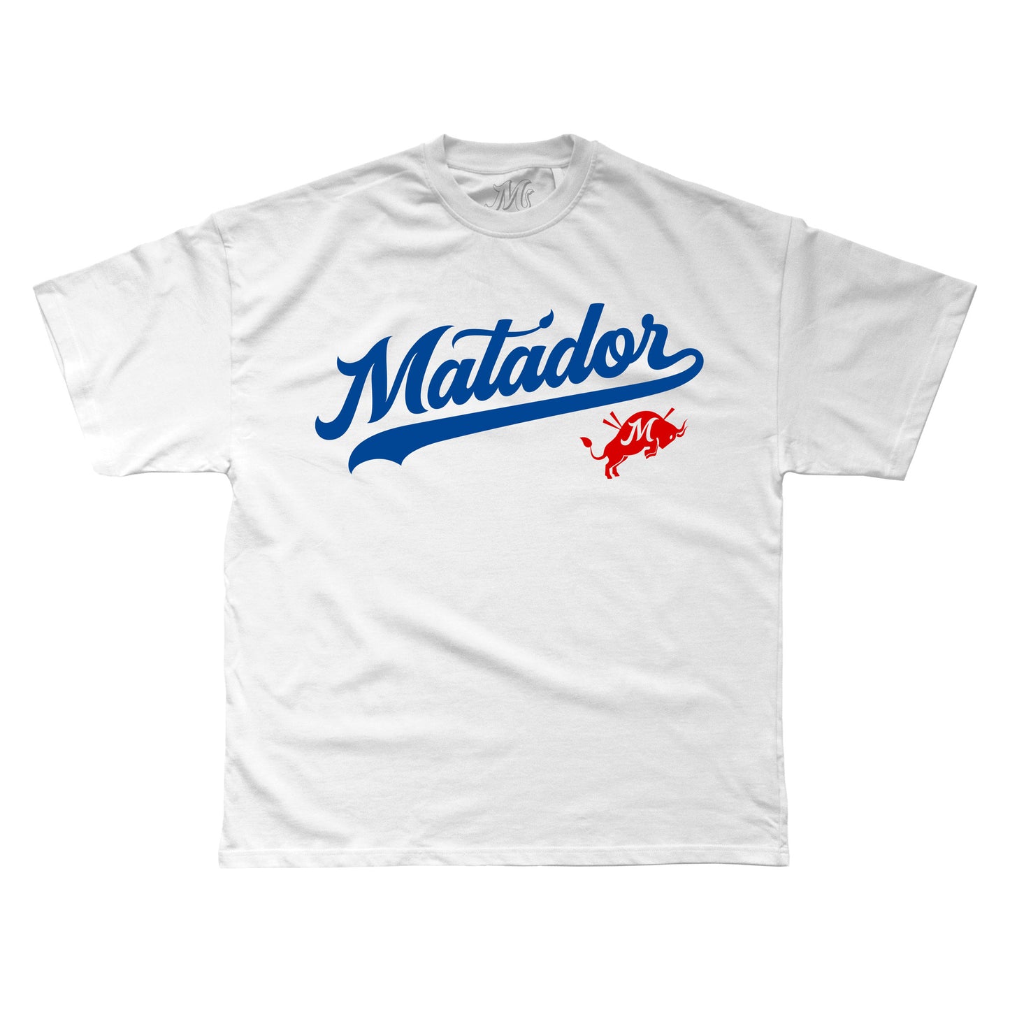 Matador Baseball Script T-Shirt Heather White